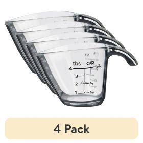 (4 pack) 1/4C Plastic Mini Measuring Cup, Black/Transparent (4 pack) 1/4C Plastic Mini Measuring Cup, Black/Transparent